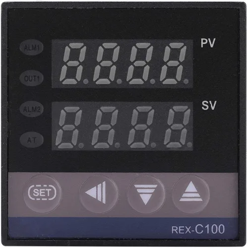 Vista 2 de Jeanoko Controlador de temperatura PID digital AC110V-240V, interruptor de control de temperatura de pantalla LED REX-C100, ampliamente aplicado a