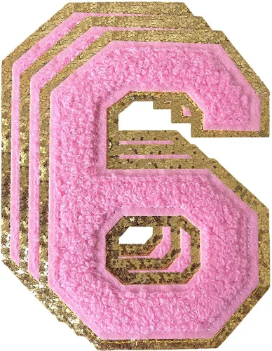 Vista 186 de 3 parches de letras de felpilla negra, parches de letras termo-adhesivas de 4-1/2", parches universitarios para ropa, S