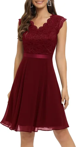 Vista 96 de Dressystar - Vestido de dama de honor, sin mangas, con cuello en V, para fiesta de boda