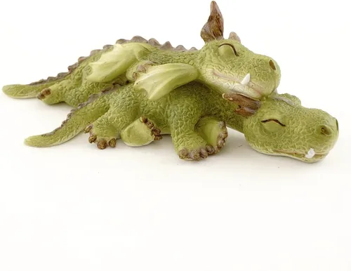 Top Collection Figura miniatura de jardín de hadas y terrario de dragones, verde