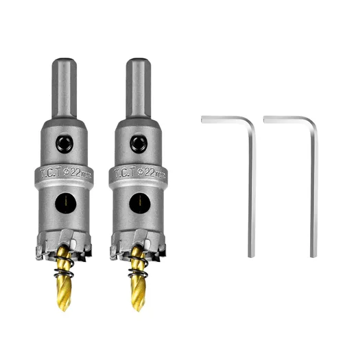 Vista 25 de SALI 1-1/16" (27mm) Kit de sierra perforadora TCT con punta de carburo de tungsteno Broca de sierra perforadora con punta de carburo con broca