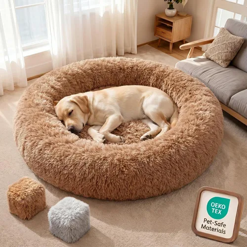 Vista 14 de Camas ortopédicas de espuma viscoelástica para perros de gran tamaño, 36 Camello