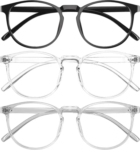 Vista 12 de Blue Light Glasses for Woman & Men - Anti Eyestrain Blue Light Blocking Glasses Lightweight Retro Gaming Glasses H31negrodougrey