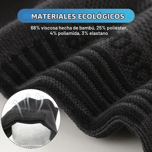 Vista 5 de BAMBOO COOL Calcetines tobilleros deportivos para hombre que absorben la 4*negro/4*gris oscuro