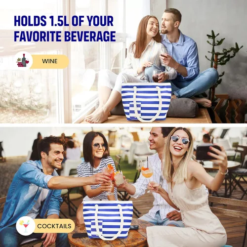 Vista 5 de Sneaky Booze Bolsa de vino con dispensador de alcohol con boquilla oculta, botella aislada con capacidad para 2 botellas, fácil de verter, duradero