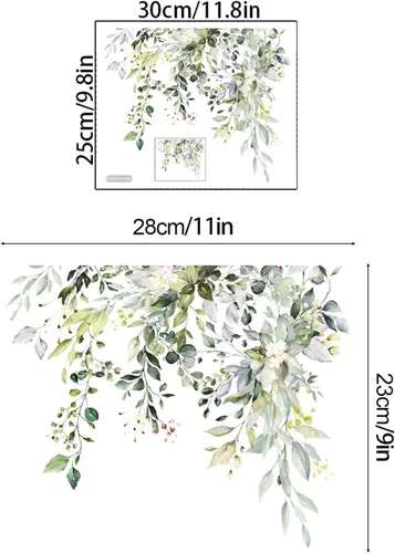 Vista 7 de Calcomanías autoadhesivas para tapa de asiento de inodoro, hojas verdes, hojas verdes, flores, hojas, flores, para tapa de inodoro, bricolaje
