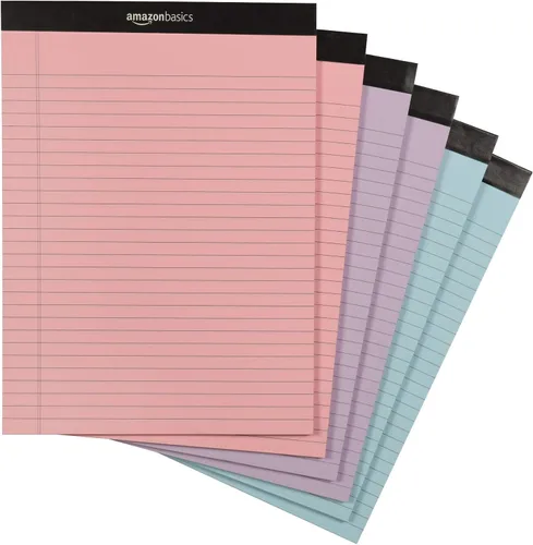 Vista 10 de Yaxa Basics Bloc de notas de escritura con rayas angostas de 50 hojas, 5 x 8 pulgadas, paquete de 12, canario