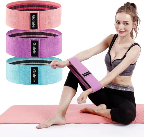 Resistance Bands for Working Out 3 Booty Bands- Light Medium Heavy Fabric Exercise Bands for Home Gym, Full Body Workouts, Legs, Hip, Glutes, Arms,
