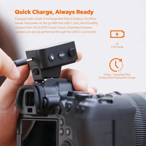 Vista 4 de Godox X3L X3-L TTL - Disparador de flash para Leica, Transmisor de flash inalámbrico Leica 2.4G, Configuración de pantalla táctil, Soporte TTL
