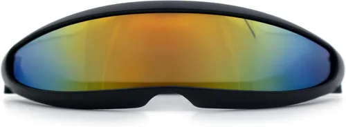 SA106 Lentes de sol Cyclops robóticos con lente monofocal y espejo futurista Negro - Espejo naranja