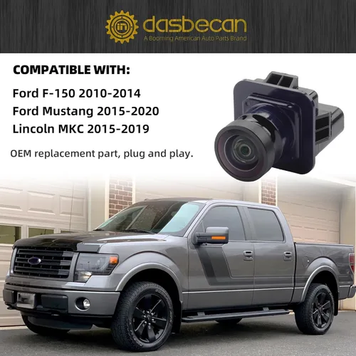 Vista 2 de Cámara de respaldo Dasbecan Compatible con Ford F150 2010-2014 Mustang 2015-2020 Lincoln MKC 2015-2019 Cámara de visión trasera para asistencia