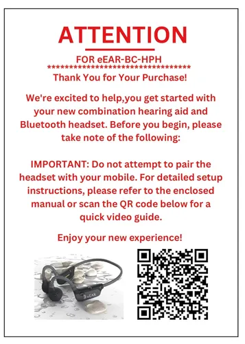 Vista 2 de eEAR-BC-HPH-001 El PRIMER amplificador de audición personal de conducción ósea de grado militar con la última tecnología Bluetooth (BT) 5.3