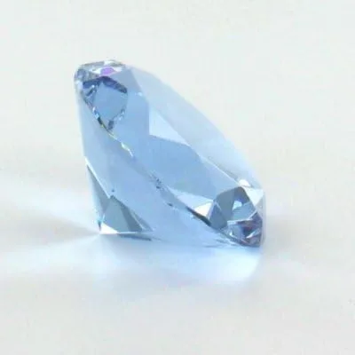 Vista 2 de Cristal de cristal en forma de diamante pisapapeles ámbar (azul claro)