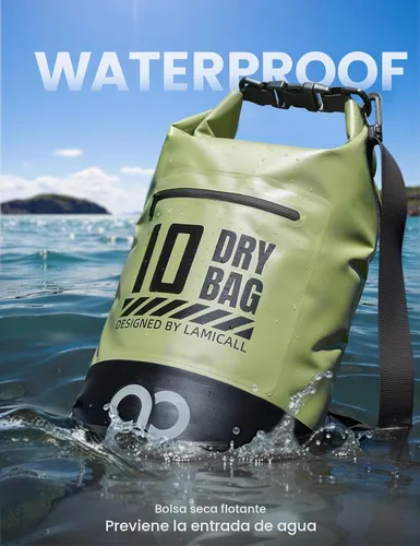 Vista 3 de Lamicall Mochila impermeable con bolsa para teléfono 5L/10L/20L/30L/40L Verde oliva