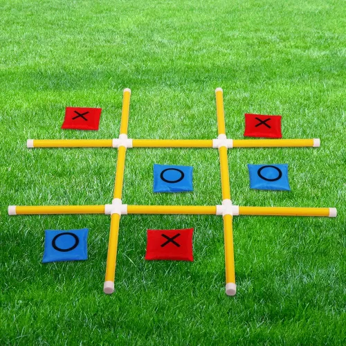 OTTARO Juego gigante de Tic Tac Toe para exteriores e interiores para la familia, juego de lanzamiento de bolsas de frijoles al aire libre para