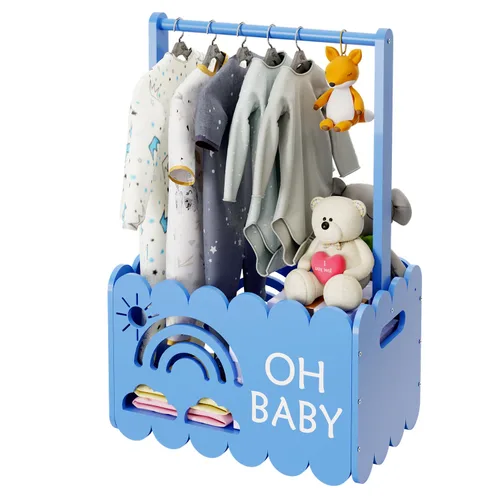 Caja de madera para baby shower para niños y niñas, regalos de canasta para nuevos padres, regalo de bienvenida para bebé, adecuado para el embarazo