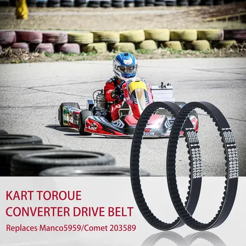 Vista 5 de 3 piezas de correas de transmisión Go Kart Serie 30 que reemplaza Manco 5959 / Comet 203589 - Correa convertidora Trorque duradera
