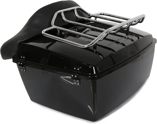 Vista 3 de ECOTRIC King Tour Pack Baúl de Equipaje con Parrilla Superior y Respaldo Compatible con Harley Touring Road King Electra Glide Road Glide Street