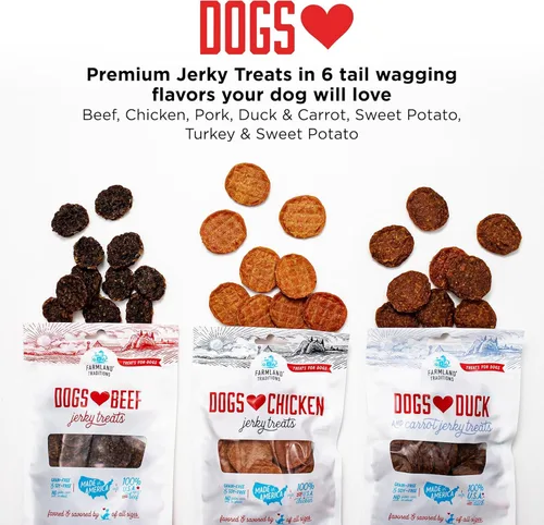 Vista 7 de Farmland Traditions Dogs Love Chicken Jerky - Golosinas para perros con solo 3 ingredientes y sin rellenos, bolsa de 1 libra (paquete de 2)