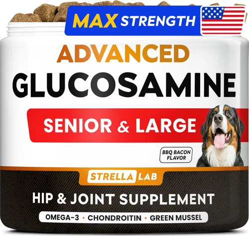 Vista 14 de Glucosamina para perros grandes – Suplemento articular de raza grande con aceite de pescado Omega-3 – Condroitina, MSM – Masticables de movilidad