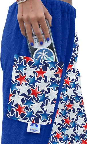 Vista 3 de Co. - Pantalones de toalla para nadadores - Estrellas patrióticas - Pantalones de toalla de algodón - Cobertura de playa