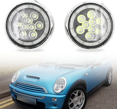 Mini LED cromado Halo Rally DRL luz diurna para 1 Gen Mini Cooper R50 R52 R53 2001-2006