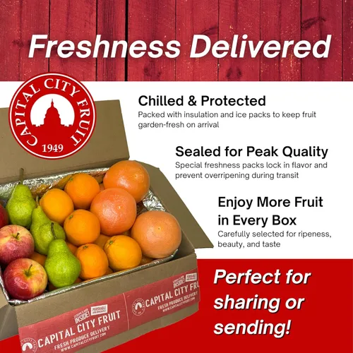 Vista 2 de Capital City Fruit Gourmet - Caja de regalo de frutas frescas mezcladas (16 piezas)