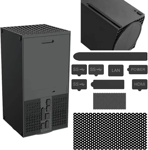 GOTRUTH Series X 8 tapones de silicona para polvo y 2 mallas de PVC USB HDMI LAN Power CD-Driver Interface Anti-polvo cubierta para Xbox Series X