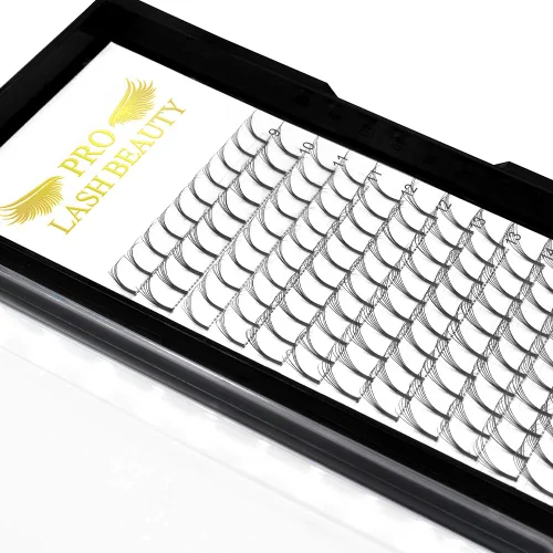 Vista 8 de Extensiones de pestañas postizas en abanico 6D-D-0.10-0.50 pulgadas, extensiones de pestañas postizas de volumen con tallo largo .07 .10, abanicos