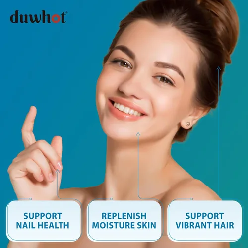 Vista 3 de duwhot Gomitas de ácido hialurónico, suplementos de ácido hialurónico con vitamina C y biotina 5000 mcg para la piel, el cabello, la salud