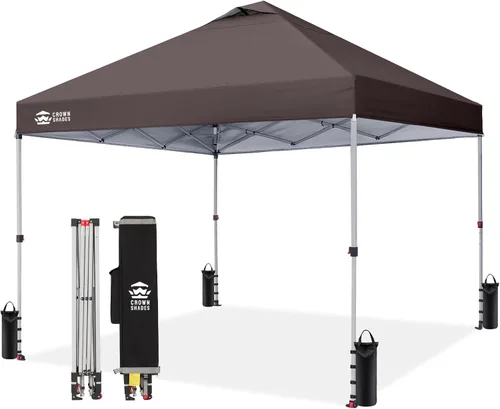 Vista 11 de CROWN SHADES - Toldo plegable instantáneo con bolsa de transporte para exteriores, 10 x 10 pies