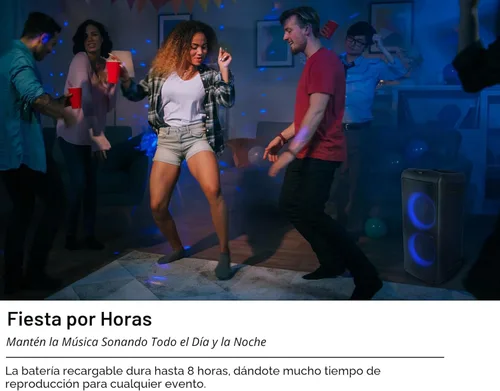 Vista 7 de Rockville Rock Party 9 - Altavoz Bluetooth portátil de 1000 W, woofer dual de 8 pulgadas, graves profundos, luces LED, entradas de micrófono