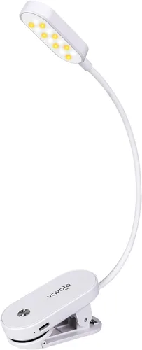 Vista 16 de VAVOFO - Luz de lectura recargable para libros, 14 LEDS con cuidado de los ojos, luz de lectura enganchable ámbar para gusanos de biblioteca que