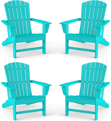 Vista 32 de BRIOPAWS Adirondack - Juego de 2 sillas para hoguera, de gran tamaño, plástico HDPE, resistente a la intemperie, para terraza, exterior, piscina