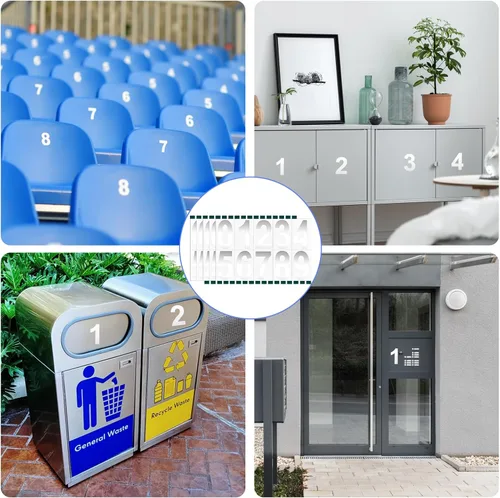 Vista 7 de Números reflectantes para buzón, 5 juegos de calcomanías de números de buzón de 3 pulgadas con pestañas adhesivas para buzón, dirección, letreros