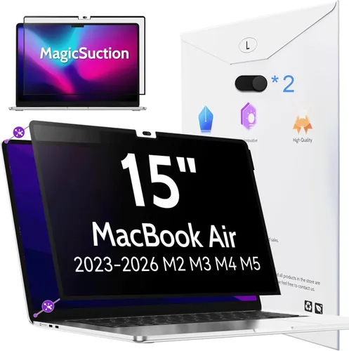 Vista 19 de Peslv MagicSuction™ - Pantalla de privacidad para Surface Go 4/3/2/1 de 10.5 pulgadas, protector negro antiespía extraíble, filtro de luz azul