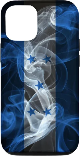 Vista 28 de iPhone 16 Smoky Honduras Flag - Funda de orgullo hondureño estilo humo