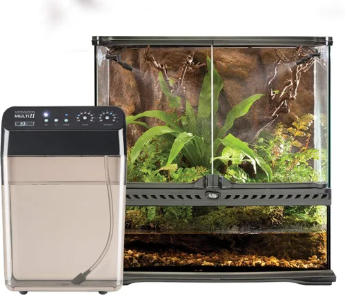 Vista 3 de Exo Terra Monsoon Multi II Reptile Terrarium Mister, Black Programmable Misting System with 4.5 BAR Pressure Pump Flexible Nozzles, Leak-Proof