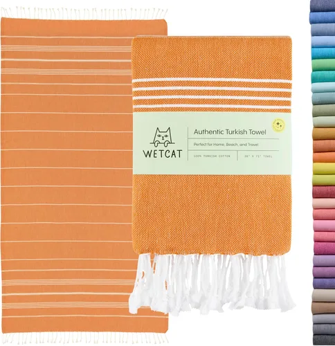 Vista 22 de WETCAT Toalla de playa turca de gran tamaño (38"x71") 100% algodón turco, fabricada en Turquía - sin arena, extragrande, ultrasuave, de secado