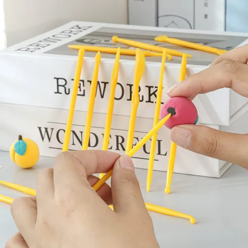 Vista 5 de Clay Tools, juego de 14 piezas de plástico para tallar, modelar cerámica para tallar, peinar, relieve, adecuado para principiantes
