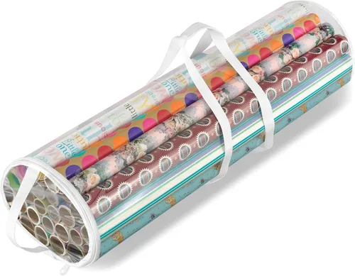 Vista 3 de Whitmor Organizador de papel de regalo para Navidad para rollos de 30" de papel de regalo