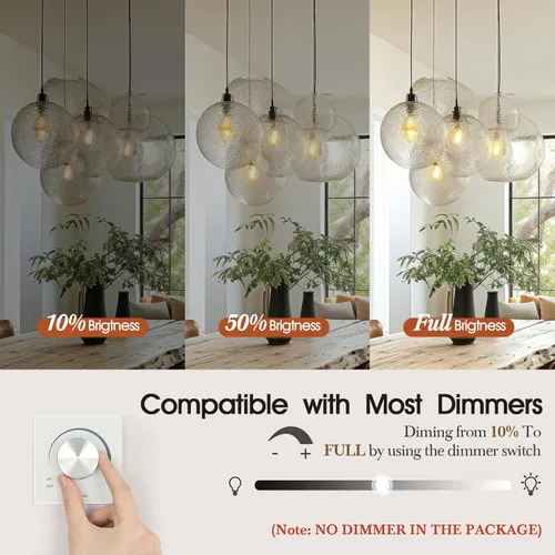 Vista 5 de Bombillas LED transparentes A19 regulables, paquete de 12, 6 W (equivalente a 60 W), 2700 K blanco cálido, bombillas LED Edison con base E26