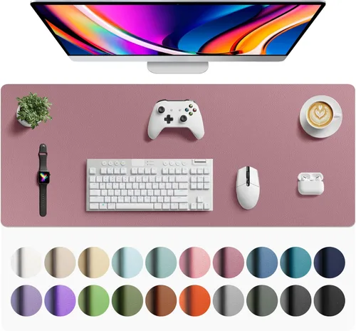 Vista 149 de Aothia Protector de Escritorio de Cuero, Alfombrilla para Ratón, Alfombrilla de Escritorio de Oficina, Secante de Escritorio de Cuero PU