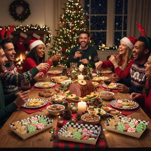 Vista 3 de Norme 60 bandejas desechables de papel a cuadros blancos y negros de 5 libras, papel kraft resistente, botes para servir alimentos, 10.2 x 7.1 x 2