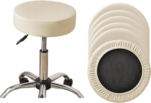 Vista 10 de HAOYONG Juego de 4 fundas redondas para taburetes de bar, impermeables, de poliuretano, fundas elásticas para taburetes de bar, fundas para sillas