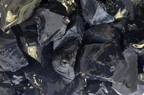 Vista 10 de Fantasia Materiales: 1 libra de piedras en bruto de obsidiana surtidas de México - Vidrio de volcán natural crudo