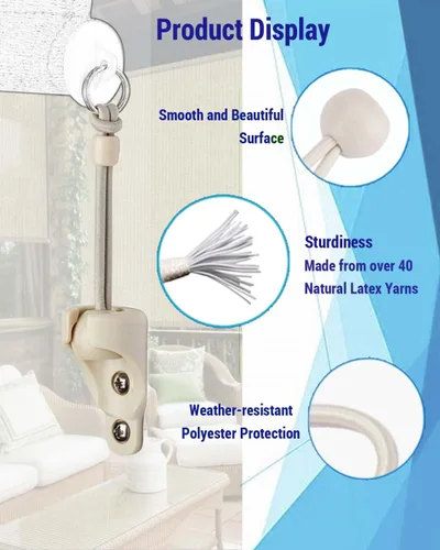 Vista 3 de Piezas de repuesto para sombra, amarres elásticos y tapa de extremo, compatibles con persianas enrollables Coolaroo para exteriores, parasoles