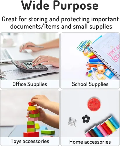 Vista 8 de Forvencer Carpeta de Bolsillo, 4X Capacidad Regular, 5 Paquetes de Carpetas de Plástico Super Pesadas con Cierre Hermético, Carpetas con Bolsillos