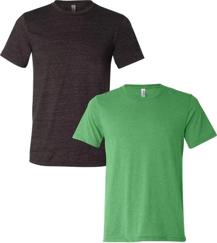 Vista 84 de Bella Canvas 3413c para hombre (1) Triblend verde + (1) Triblend rojo