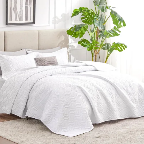 Vista 226 de Edredón de cama tamaño queen Love's cabin, color azul, para cama de verano, de microfibra ligera, estilo moderno, para todas las estaciones, 3